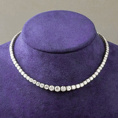 Fine Jewelry Hip Hop Iced Out 3mm to 5mm D Color White VVS Moissanite Tennis Chain Necklace 925 Sterling Silver Women Men Gift