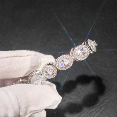 Iced Out Unisex Hip Hop VVS Moissanite Tennis Bracelet Pass Diamond Tester 925 Silver Bold Streetwear Jewelry Gift for Men