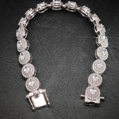 Iced Out Unisex Hip Hop VVS Moissanite Tennis Bracelet Pass Diamond Tester 925 Silver Bold Streetwear Jewelry Gift for Men