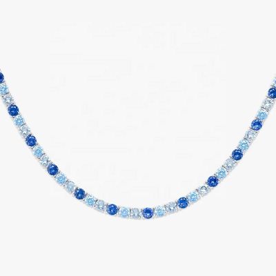 Hip Hop Passd Diamond Tester 925 Sterling Silver Iced Out Colorful Gemstone  VVS Moissanite  Cluster Tennis Chain for Women Men