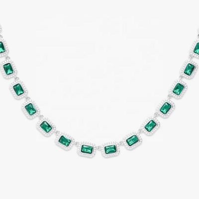 Hip Hop Passd Diamond Tester 925 Sterling Silver Iced Out Colorful Gemstone  VVS Moissanite  Cluster Tennis Chain for Women Men