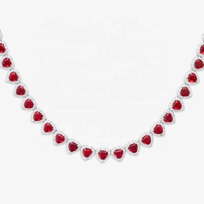 Hip Hop Passd Diamond Tester 925 Sterling Silver Iced Out Colorful Gemstone  VVS Moissanite  Cluster Tennis Chain for Women Men