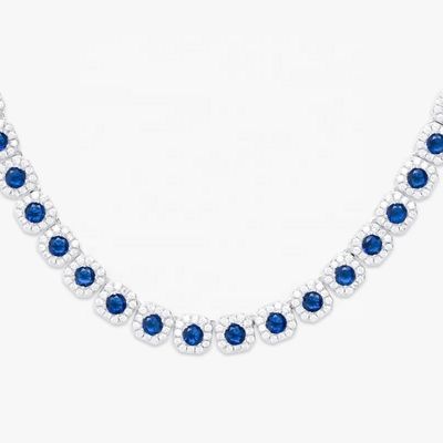 Hip Hop Passd Diamond Tester 925 Sterling Silver Iced Out Colorful Gemstone  VVS Moissanite  Cluster Tennis Chain for Women Men