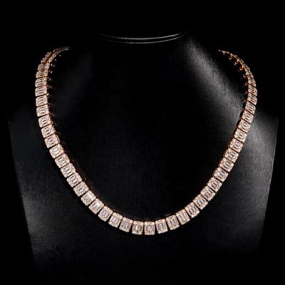 Hip Hop GRA Bling VVS 925 Sterling Silver Pass Diamond Tester Cluster Princess Baguette Cut Moissanite Tennis Chain for Men